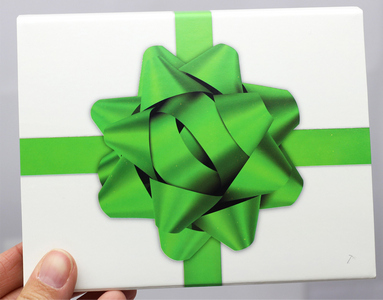 SilverTowne Natural Kraft Paper Gift Box with Green Bow Box Sleeve